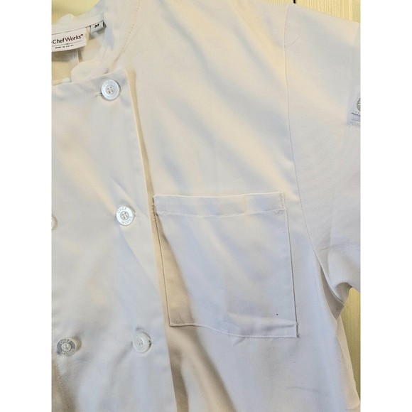 Chef Works Men Le Mans White Long Sleeve Chef's Coat US Restaurant Size M - Picture 8 of 14